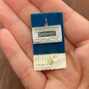 Vintage Griffith 925 Sterling Silver Enamel Lottery Ticket Pendant Charm